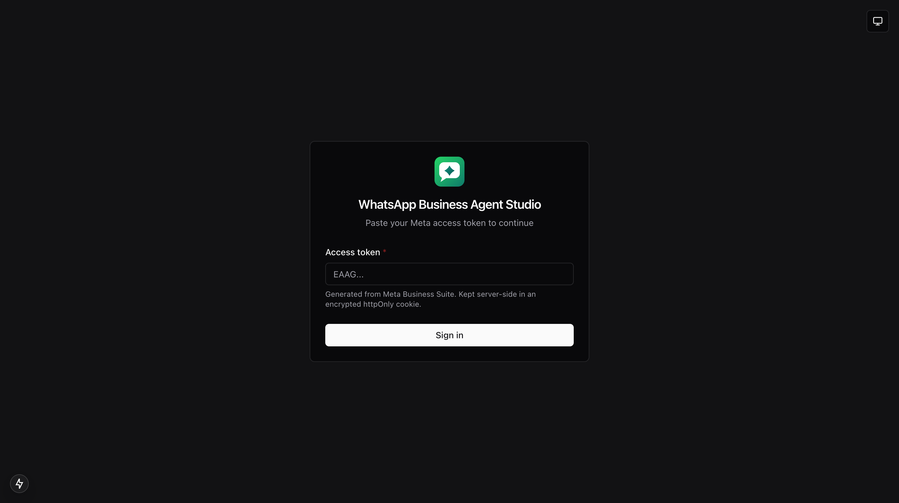 Sign-in screen